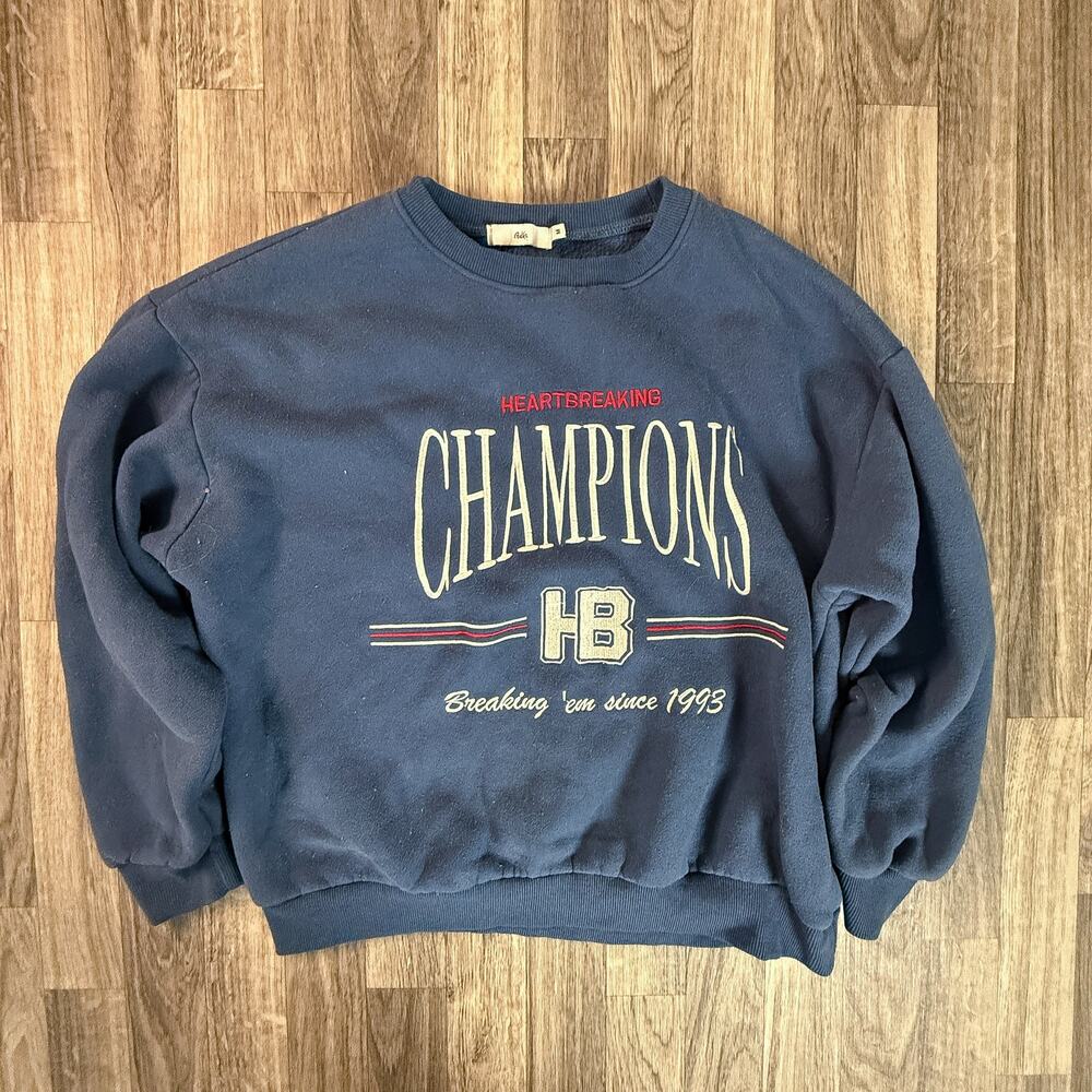 Adika Heartbreaking Champions HB Graphic Crewneck Sweatshirt Blue Medium